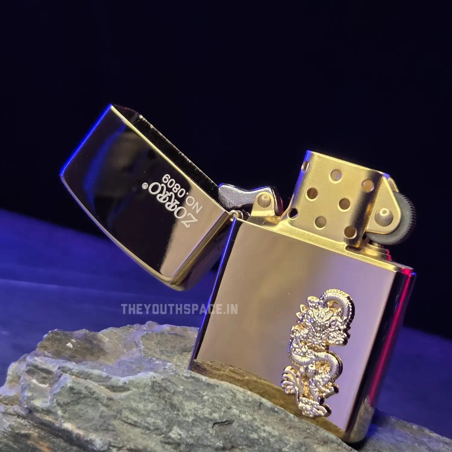 ZORRO ULTIMATE JUSTICE BRASS GOLDEN DRAGON EMBOSSED LIGHTER 24HK