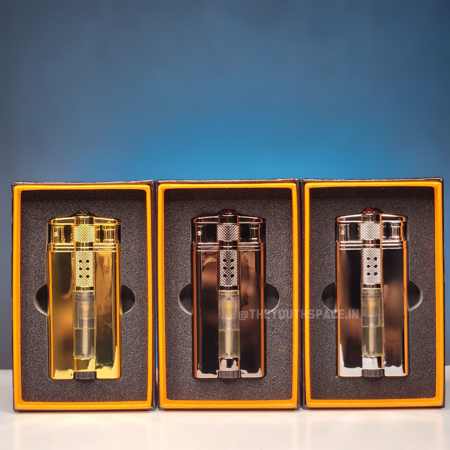 Heavy Block Burner Jet Flame Lighter (Metallic)