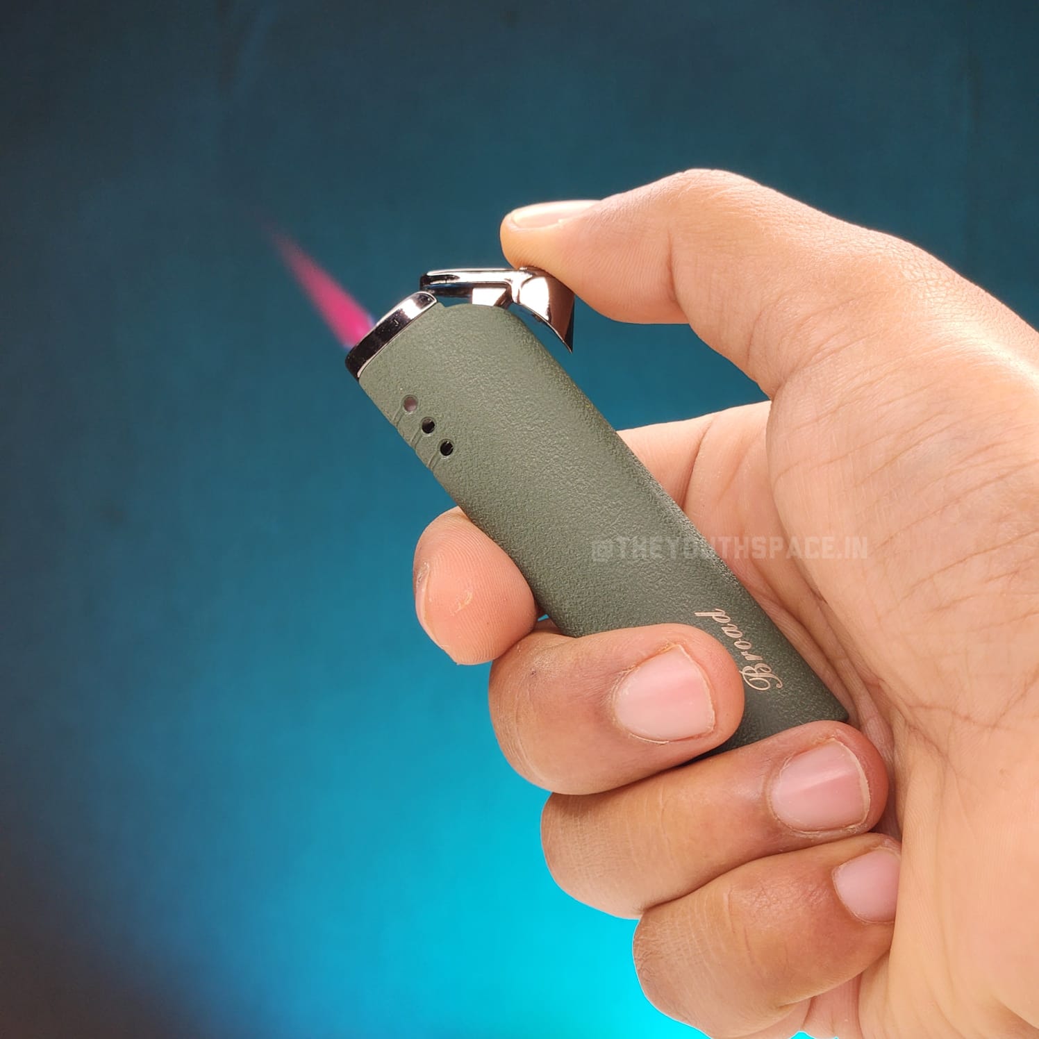 Slender Matte Red Flame Jet Lighter (Metallic)