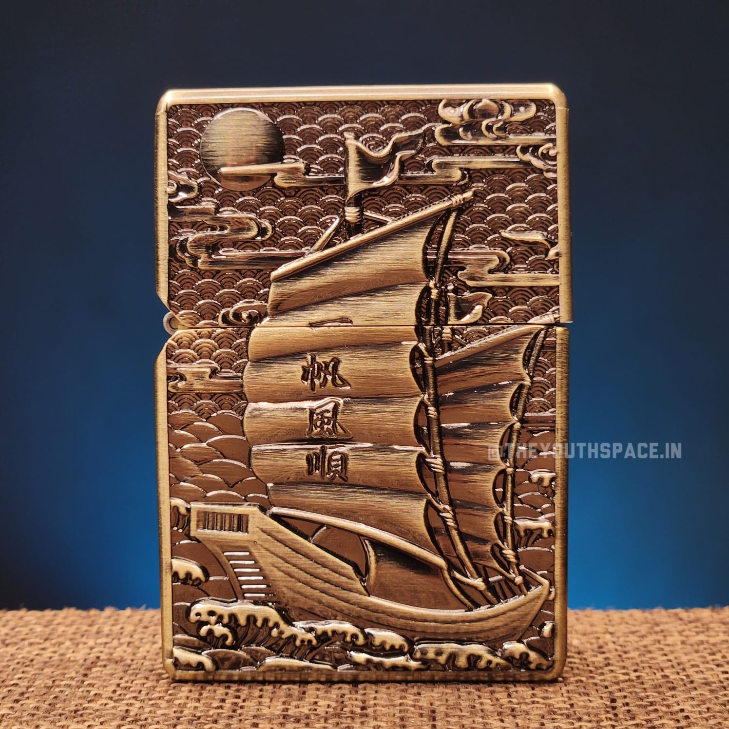 Ultra Premium Zorro Retro Sailboat Finely Carved Heavy Armor Brass Lighter
