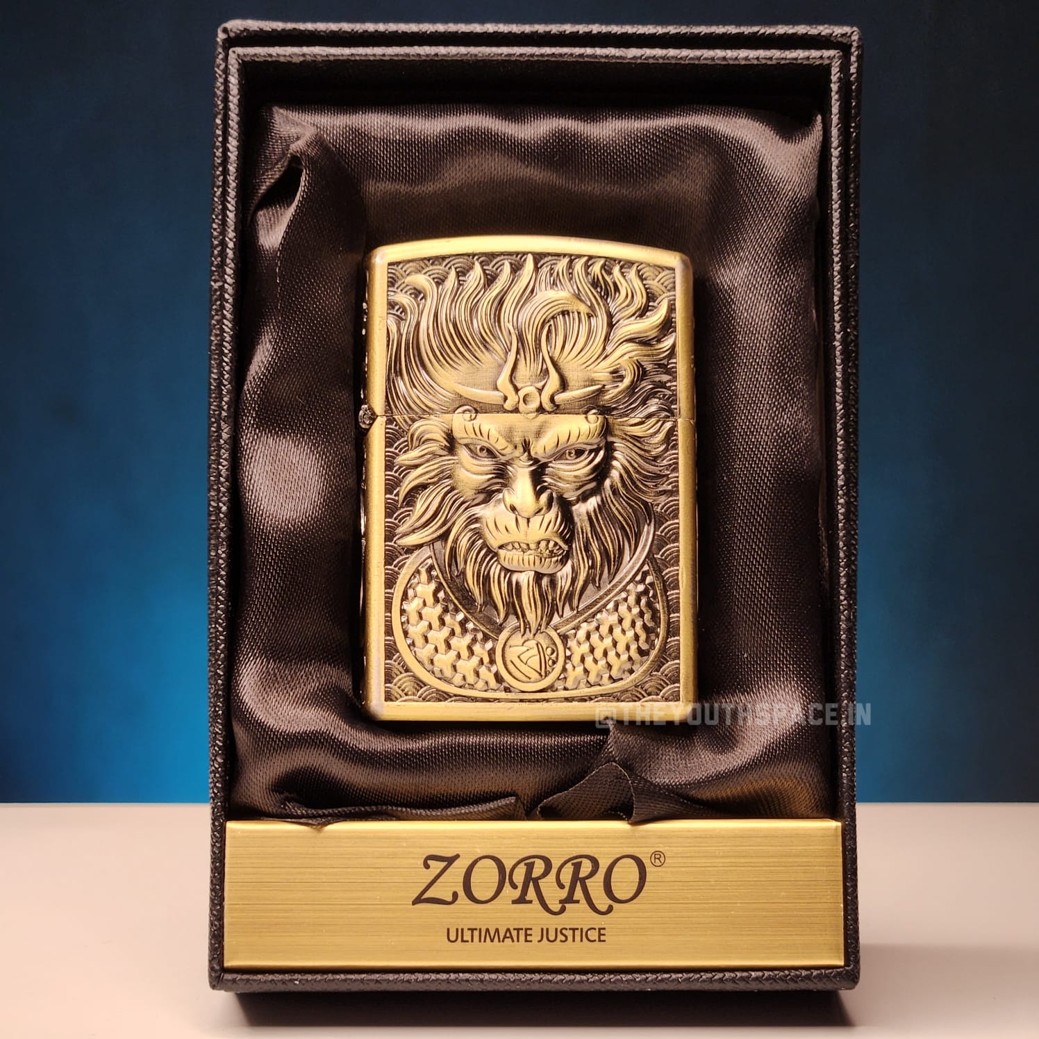 Zorro Ultimate Justice Brass Embossed Heavy Armor Wukong Kerosene Lighter 24HK