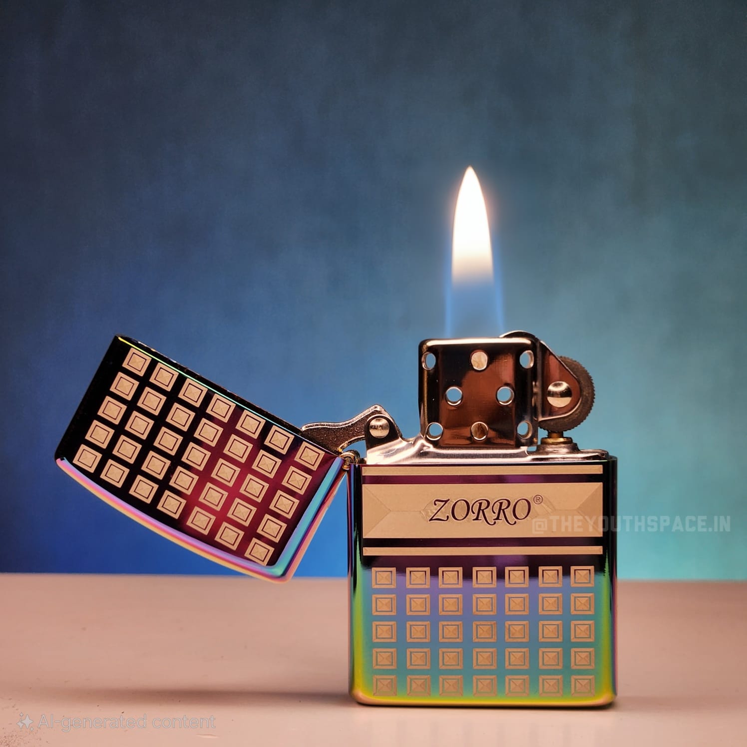 ZORRO ULTIMATE JUSTICE BRASS MULTI-COLOR LIGHTER 22HK