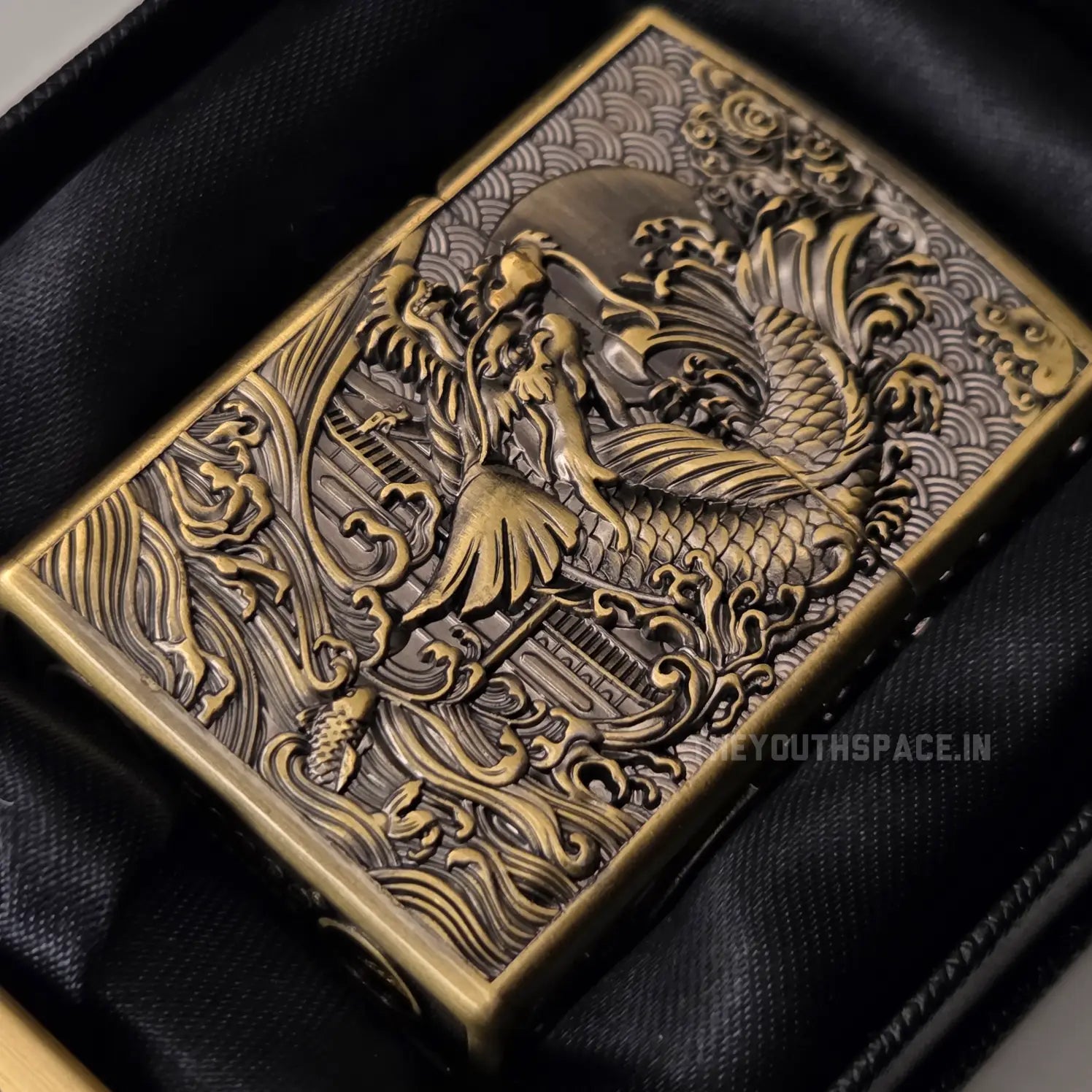 Zorro Ultimate Justice Brass 3D Carved Heavy Armor Drangon and Fish Lighter