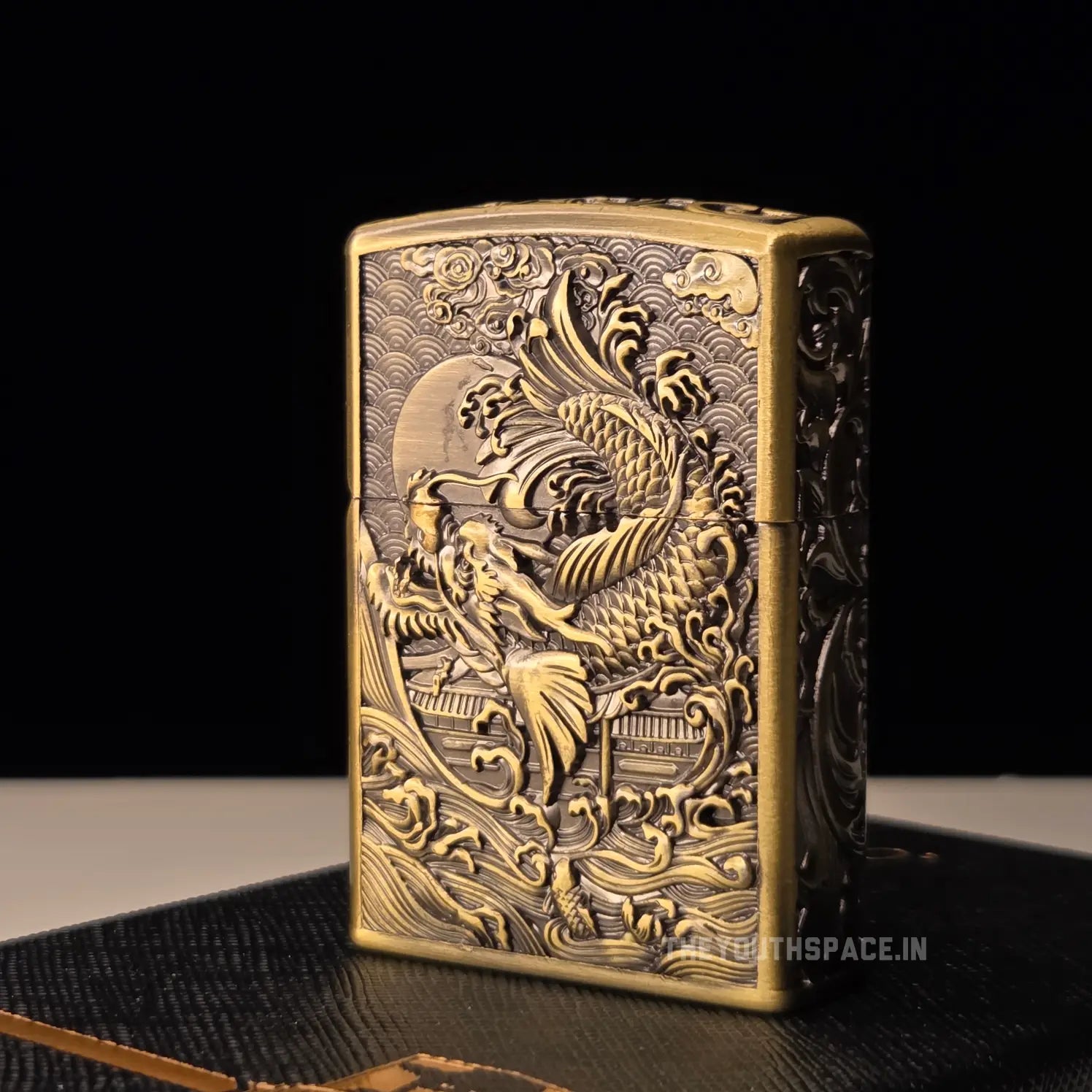 Zorro Ultimate Justice Brass 3D Carved Heavy Armor Drangon and Fish Lighter