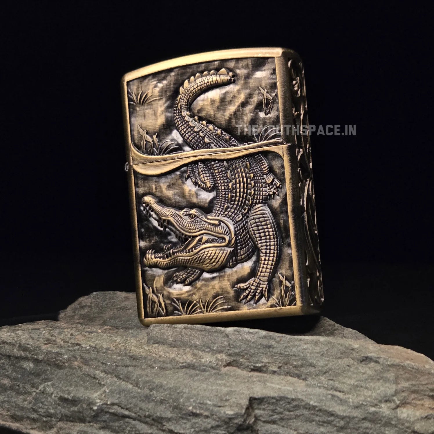 Zorro Ultimate Justice Brass 3D Carved Heavy Armor Crocodile Lighter