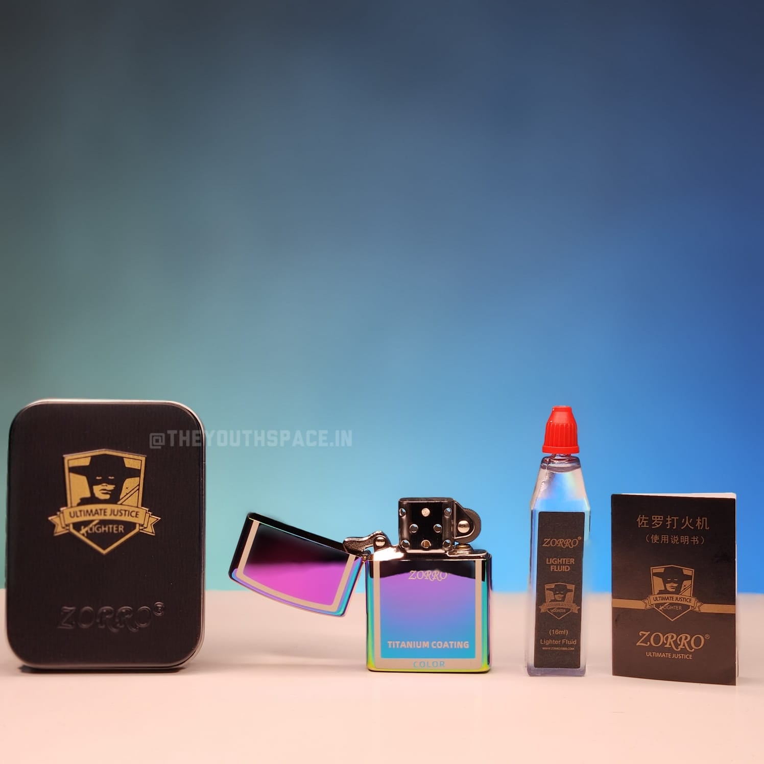 Original Zorro Ultimate Justice Brass Mukti-color with Titanium Coating lighter 23HK