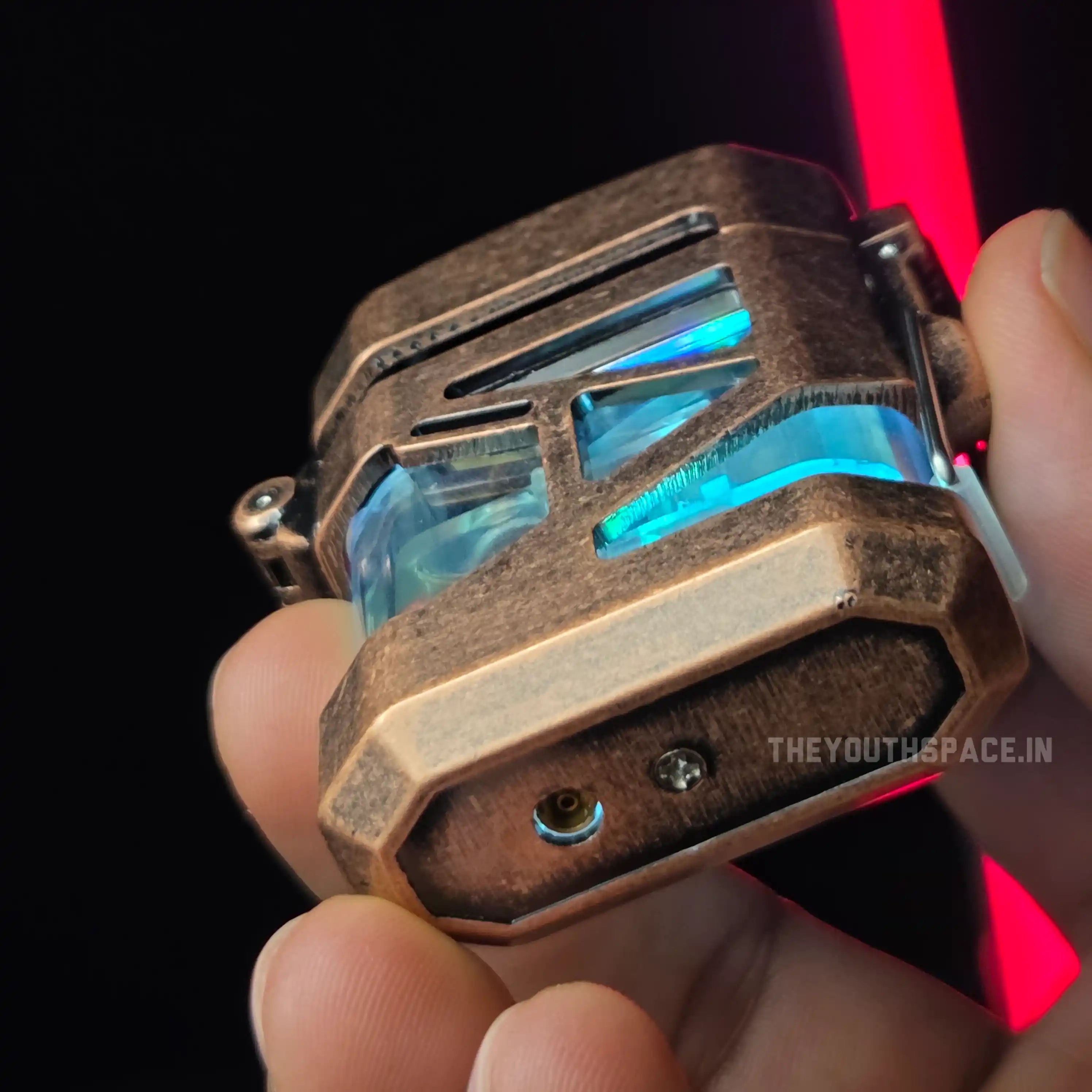 Cyberpunk Clear Tank Red Flame Jet Lighter
