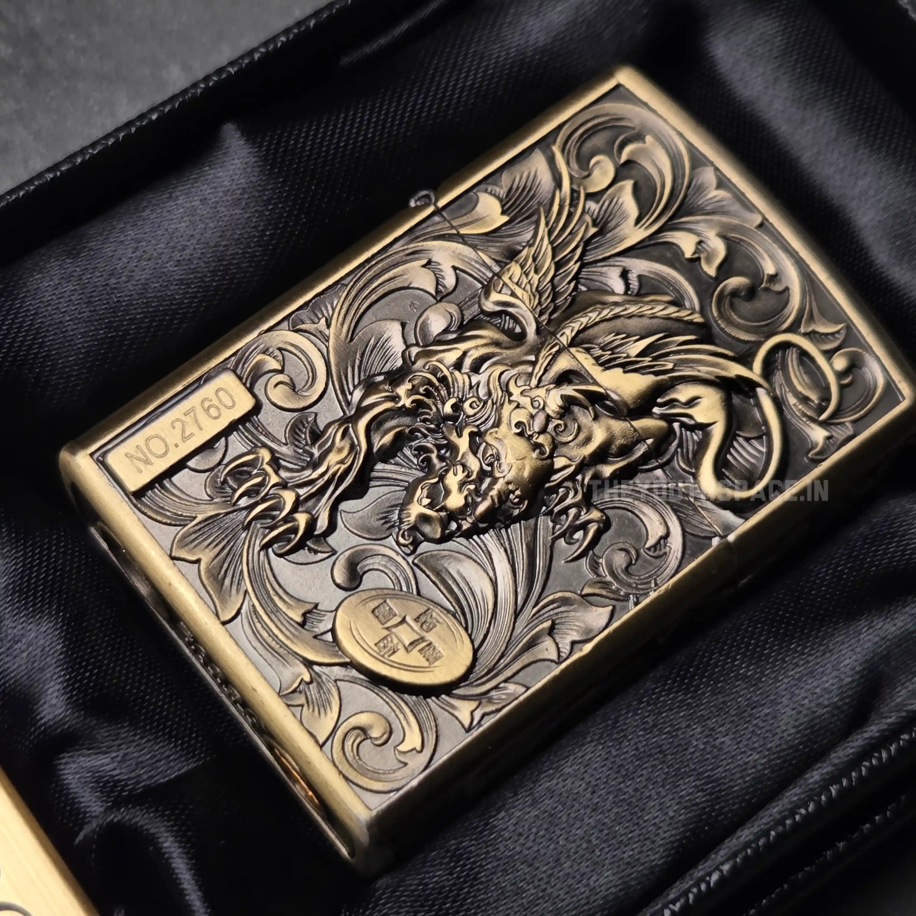 Zorro Ultimate Justice Brass 3D Carved Heavy Armor Mythical Guardian Creature Lighter