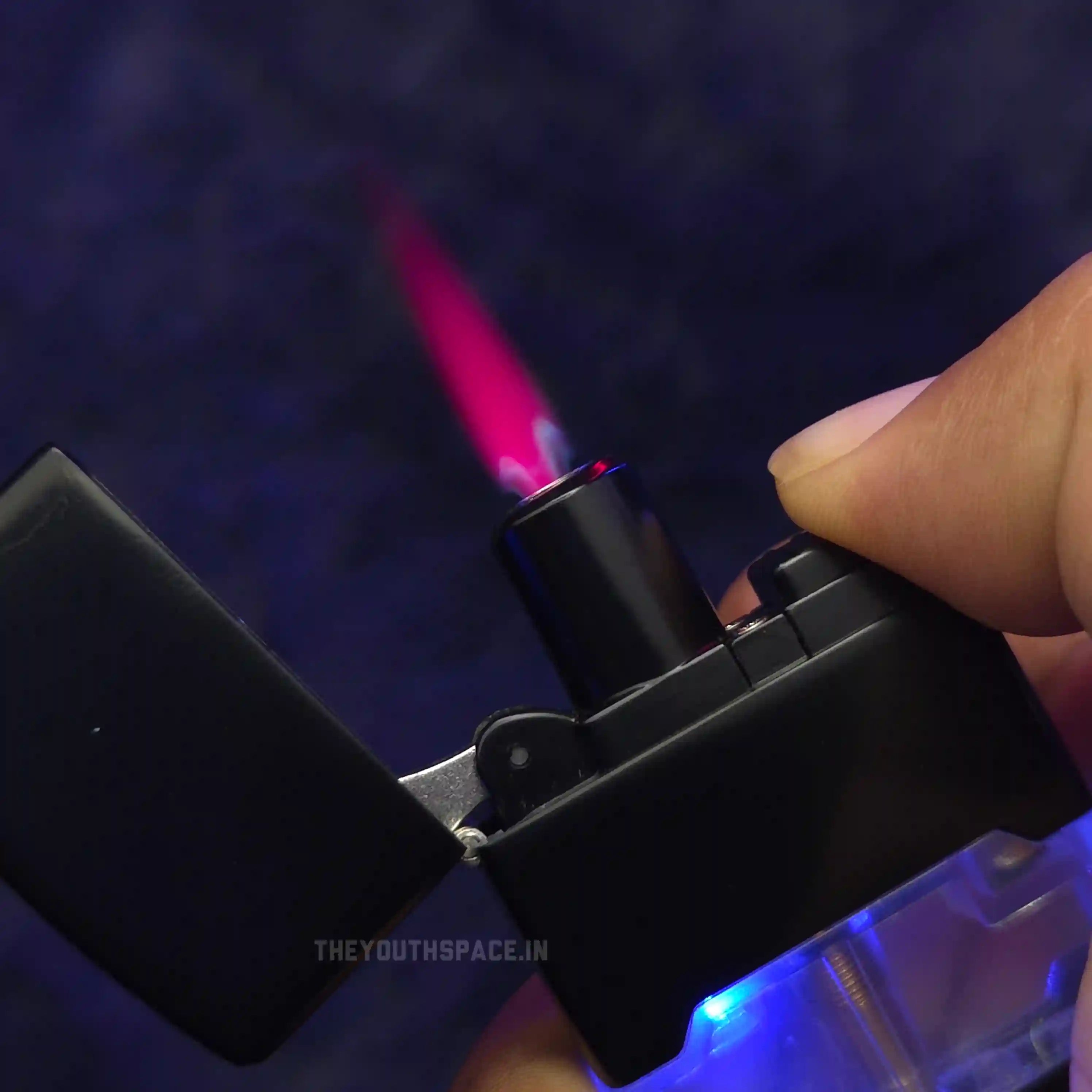 Lumi Tank Red Flame Jet Lighter (Metallic)