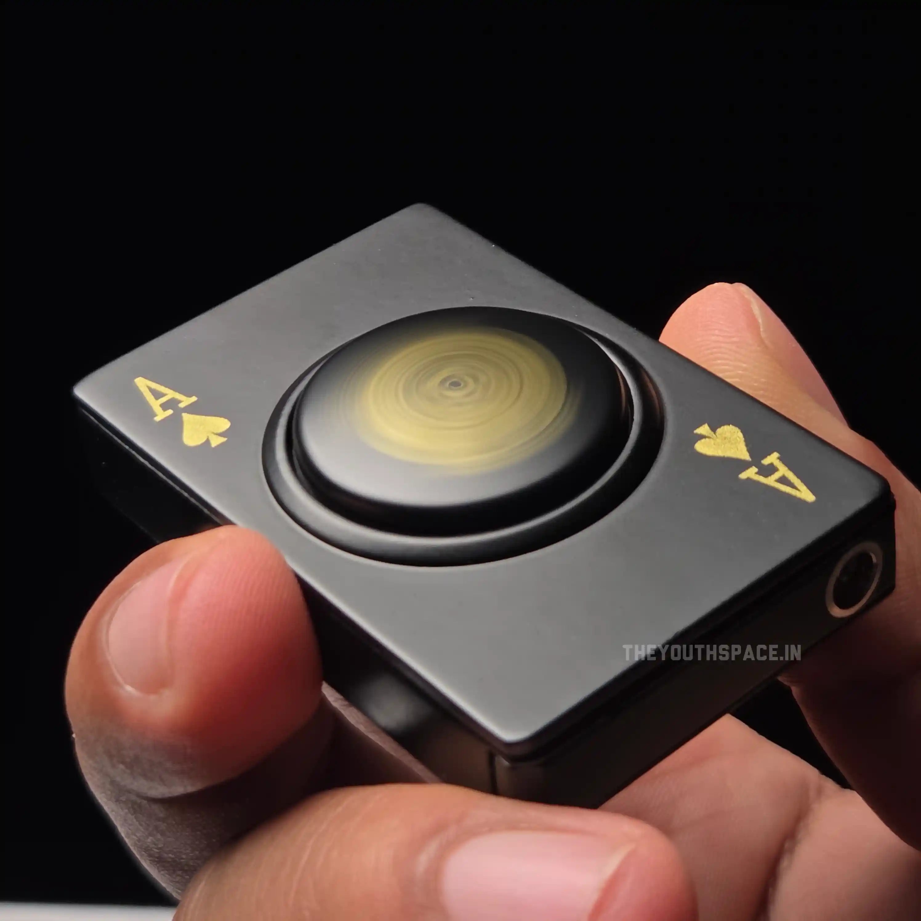 Ace of Spades Spinner Green Flame Jet Lighter