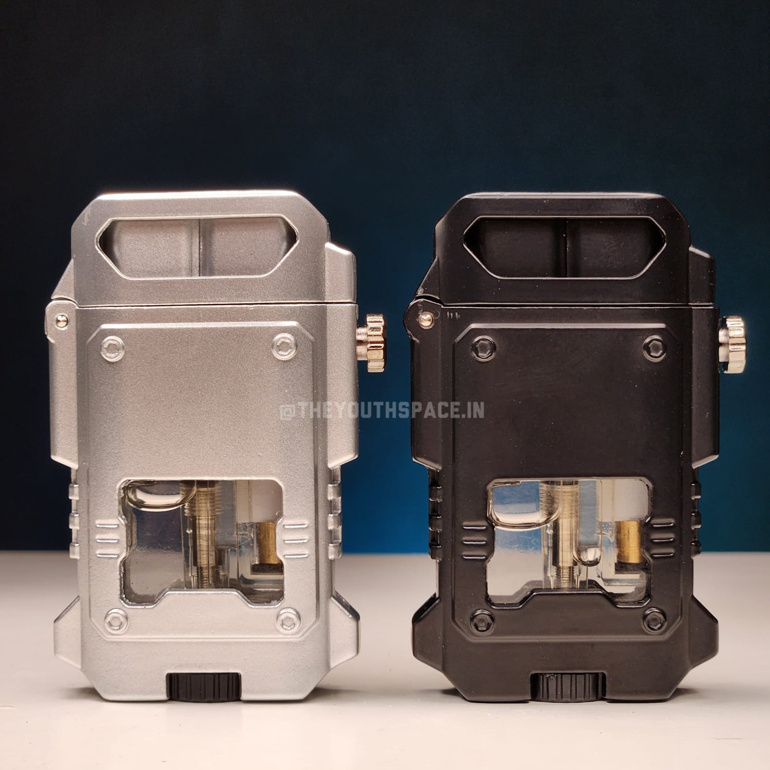 Blue Jet Flame Inflatable Metal Lighter with LED Lights