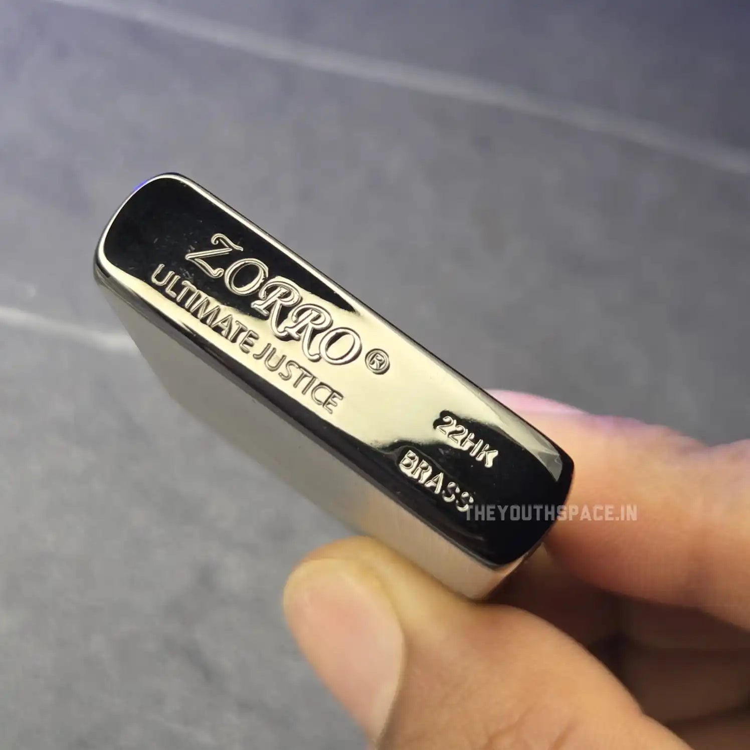 ZORRO ULTIMATE JUSTICE BRASS SEMI SLIM MATTE GREY LIGHTER 22HK