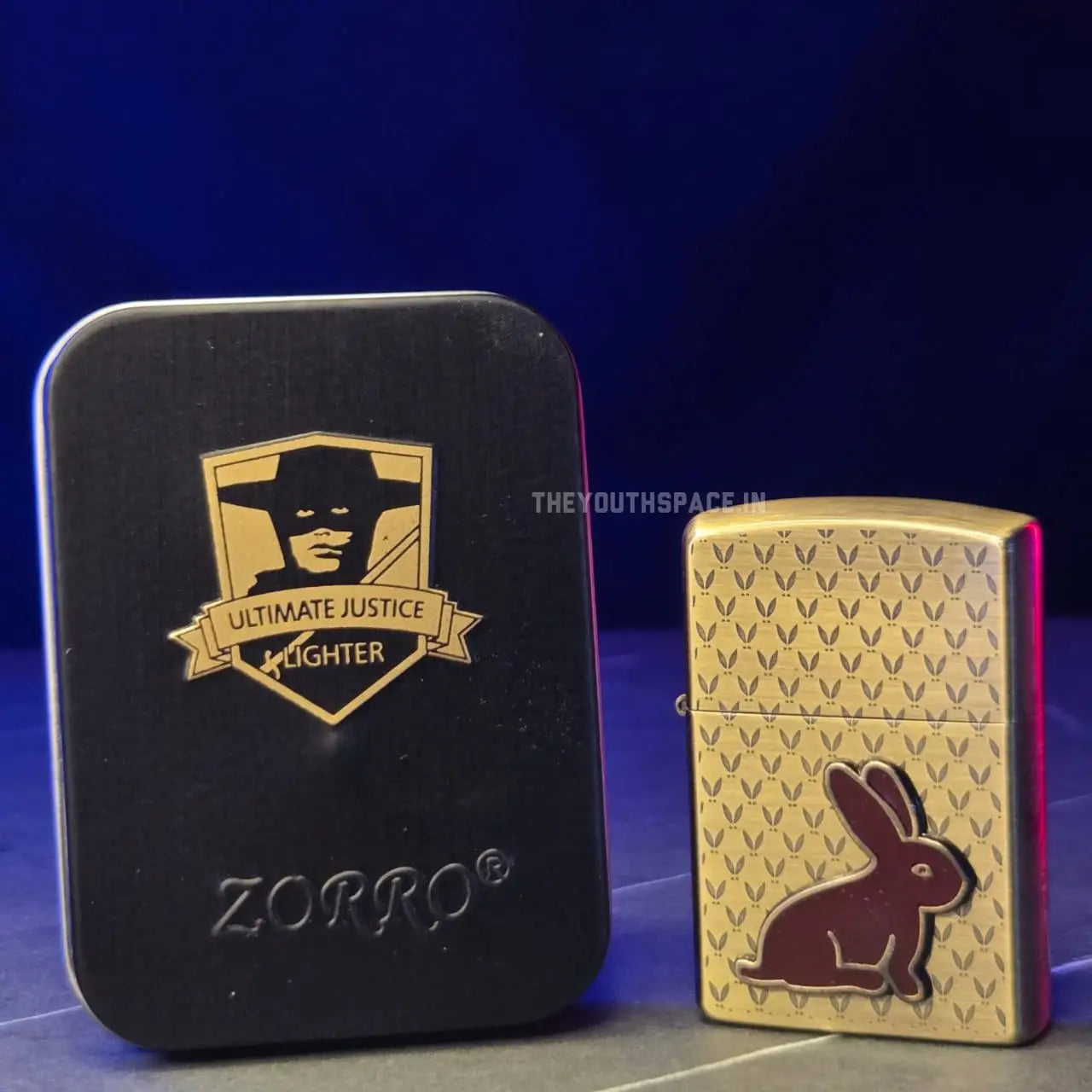 Zorro Ultimate Justice Brass red Bunny Emblem Lighter 22 HK