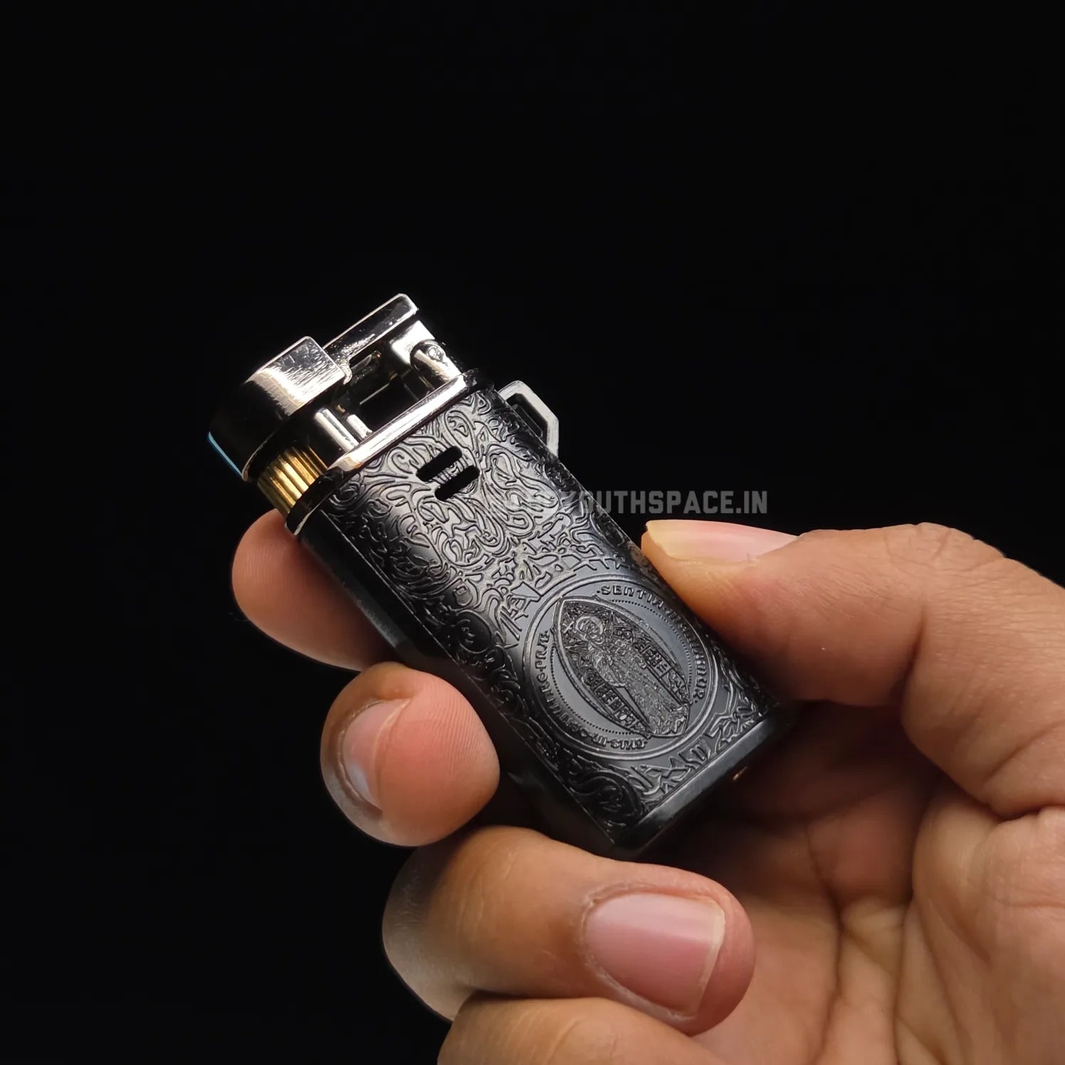 Saint Benedict Engraved Lighter