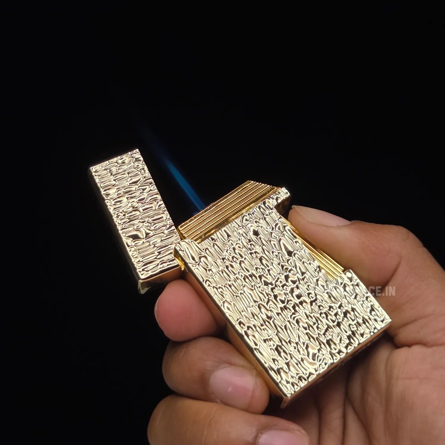 Classic Leather Pattern Side Press Lighter