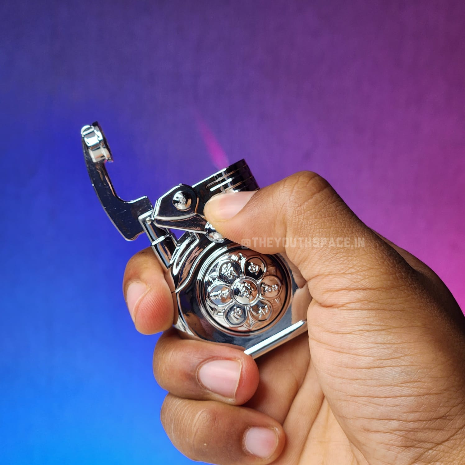 Red Jet Flame Spinner Ignition Lighter (Metallic)