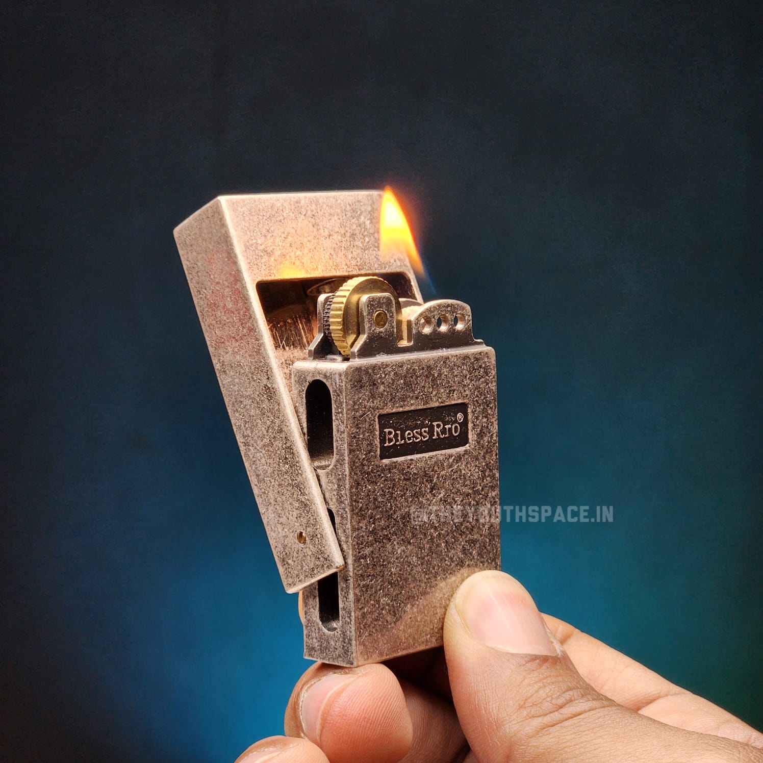 ✷antique✷CHIEF LIGHT✷真鍮 Retro Front-Flip Brass Lighter (Metallic)