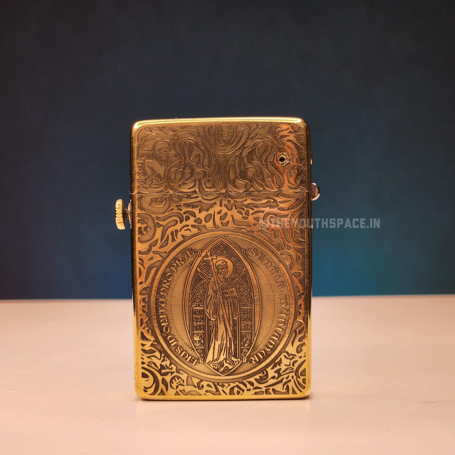 ZORRO Antique Brass Saint Benedict Cross Lighter