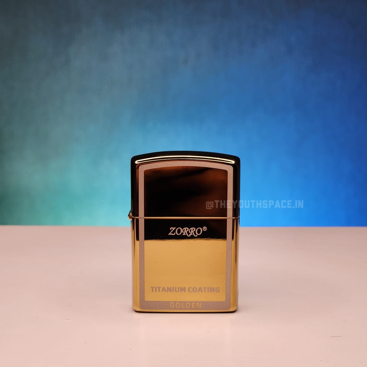 ZORRO ULTIMATE JUSTICE BRASS GOLD COLOR WITH TITANIUM COATING LIGHTER 23HKfds