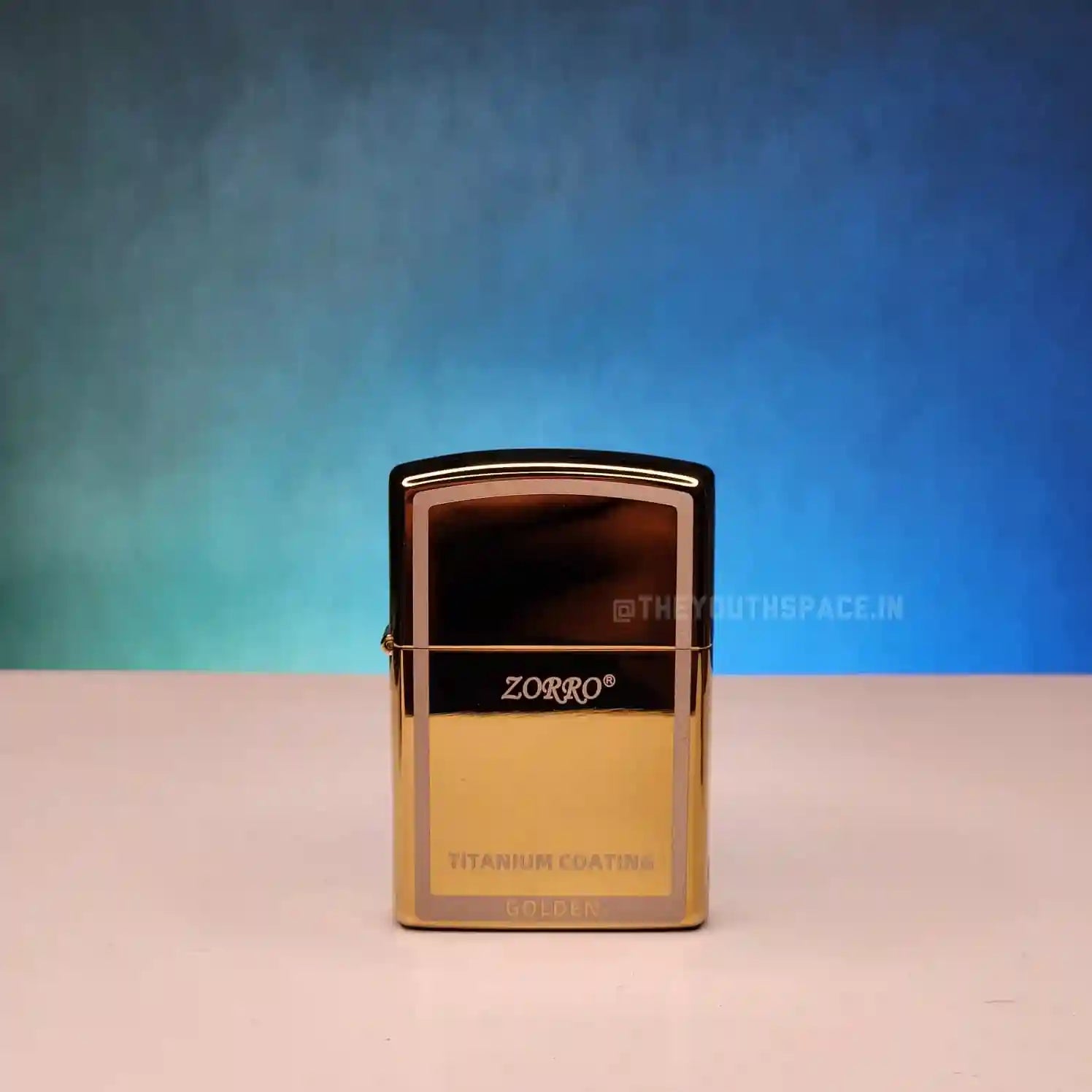 ZORRO ULTIMATE JUSTICE BRASS GOLD COLOR WITH TITANIUM COATING LIGHTER 23HKfds