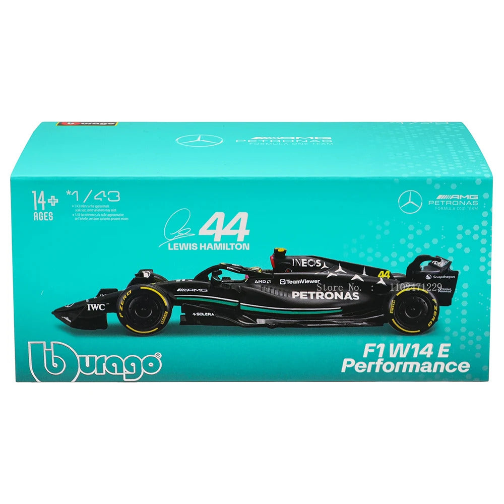 1:43 Bburago licensed diecast Scale Model car Mercedes-AMG W14 E Formula 1  #44 Lewis Hamilton 1:43